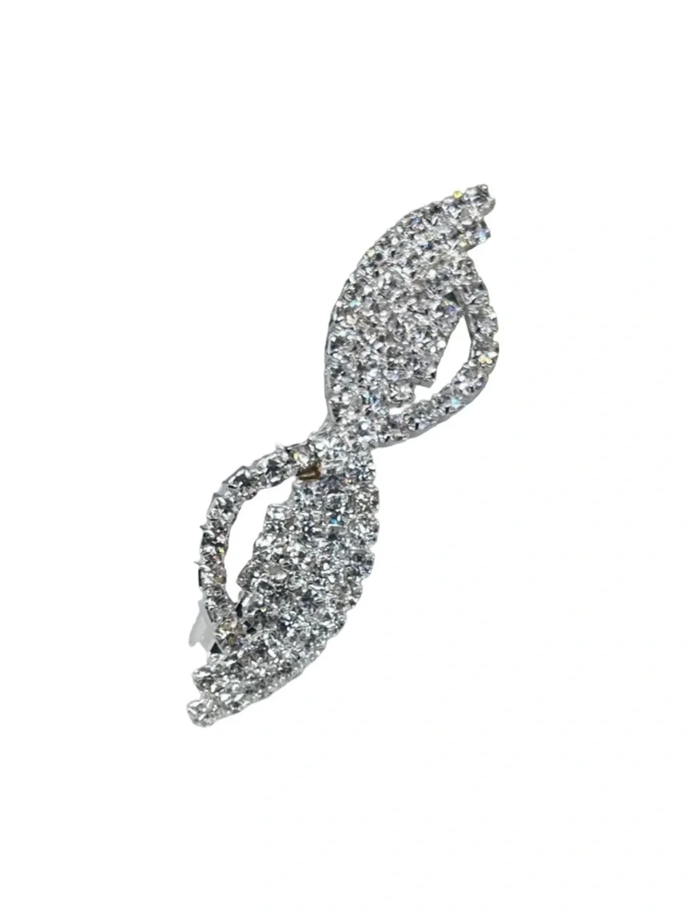 Silver Crystal Leaf Hair Clip - Hair Accessories FINAL PRICE DROP